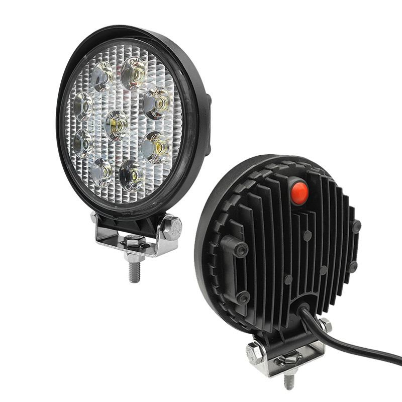 Lampes de travail rondes à LED WETECH 27W 5" avec interrupteur