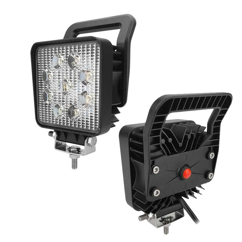 Lampes de travail LED carrées WETECH 27 W 5" avec interrupteur et poignée