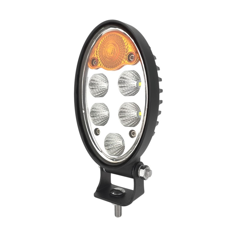 WETECH 36W Lampes de travail combinées verticales à LED 5,6" Lampes de tracteur ovales avec clignotant