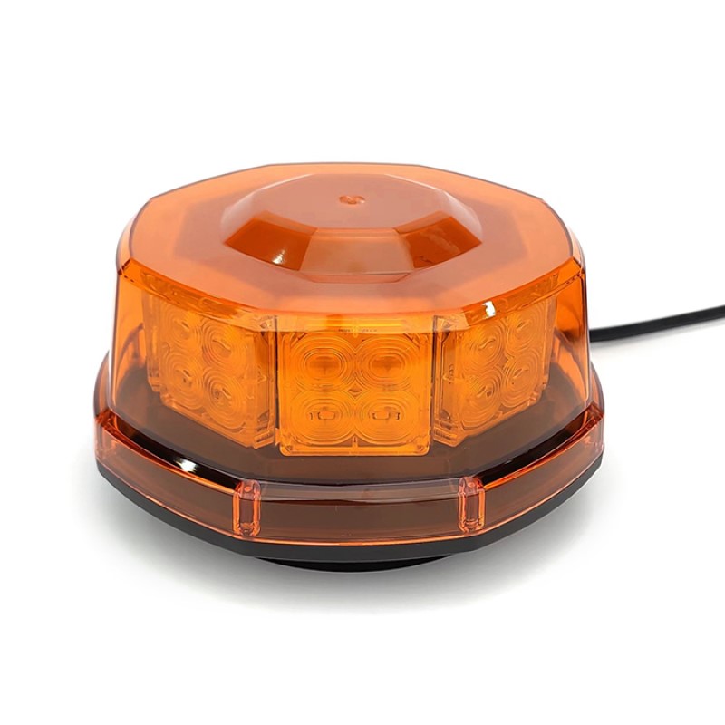 WETECH 8" Octagon Beacon Signal LED Warning Lights With Magnet Base