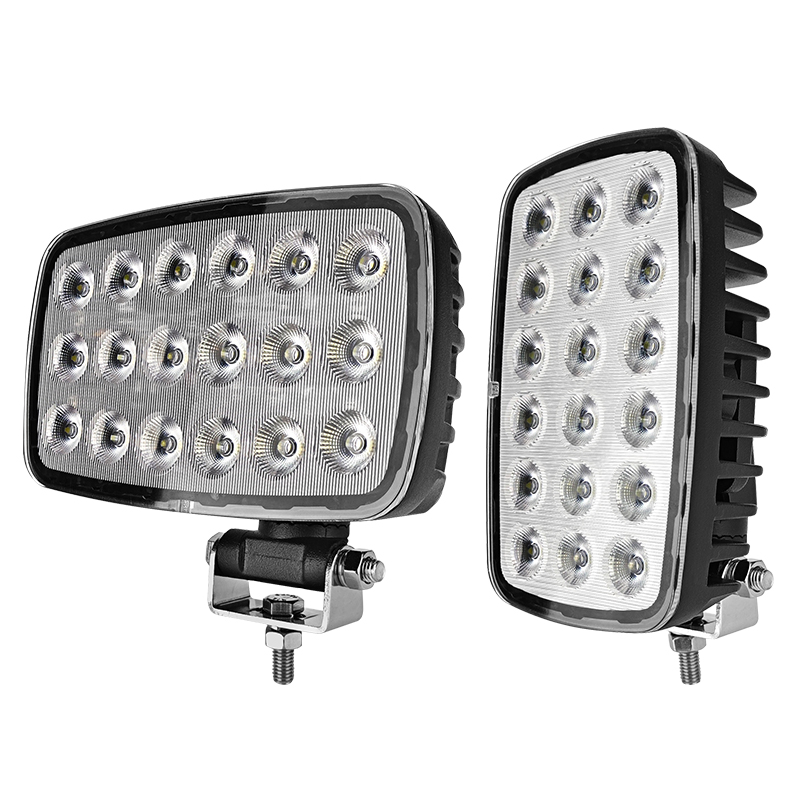 WETECH 90W 6.5" LED Work Lights Rectangular Swivel Bracket Flood WorkLight