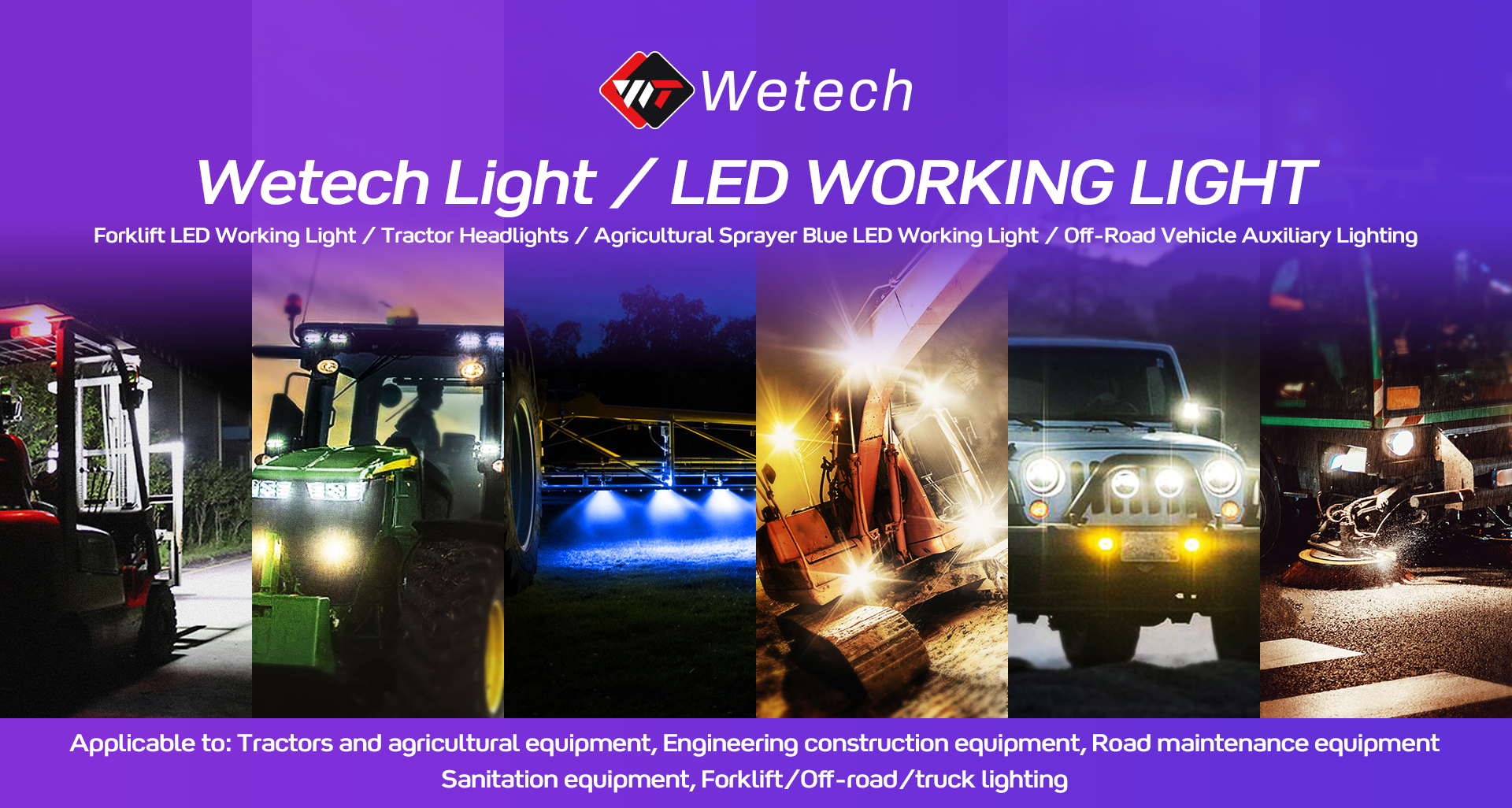 WETECH 90W 6.5" LED Work Lights Rectangular Swivel Bracket Flood WorkLight