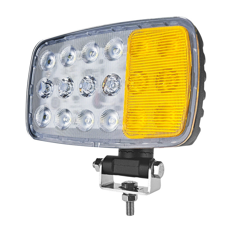 WETECH 60W 6.5" Turn signal LED Work Lights Rectangular Swivel Bracket Flood WorkLight